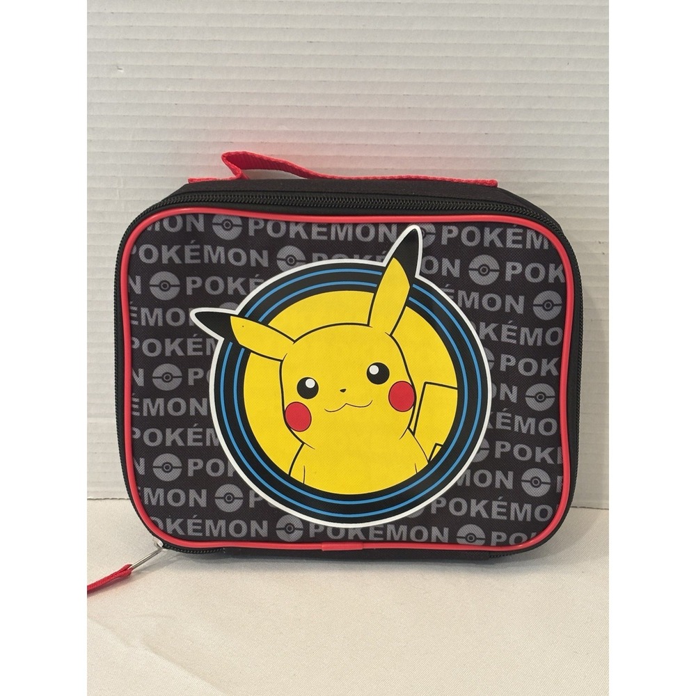Bioworld Pokemon Lunch Box Bag Pikachu With Zippered Closing And Handle 8x9x3